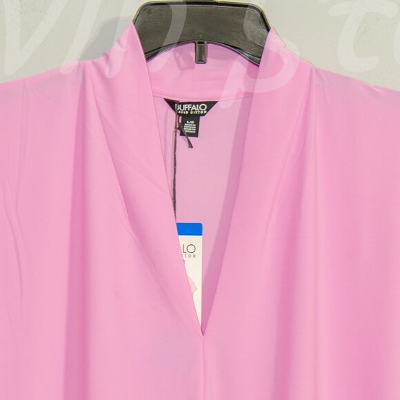 Pink (Fondant) NWT Buffalo Ladies' V-Neck Short Sleeve Blouse - Picture 6 of 8